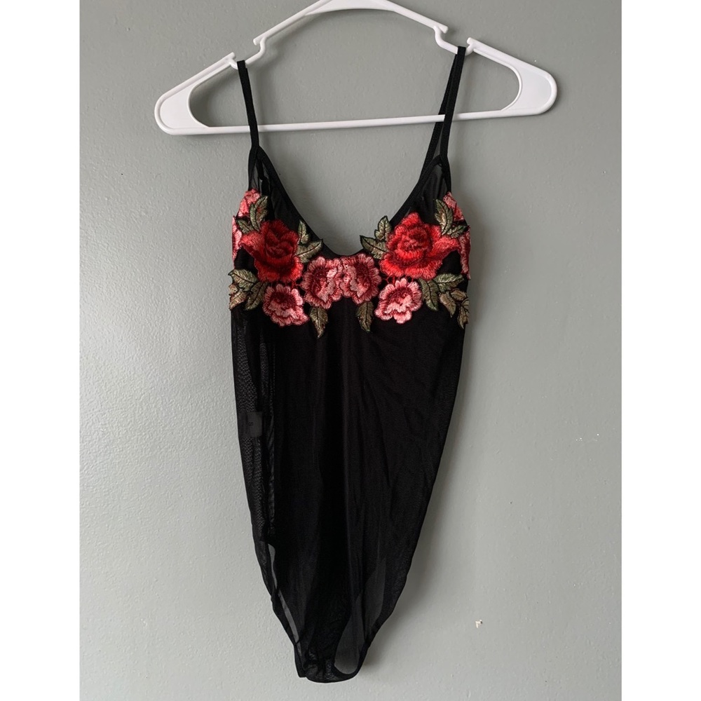 Rose Embroidered Bodysuit